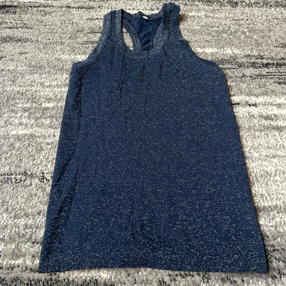 AMAZON Sparkly Metallic Ribbed Racerback Tank